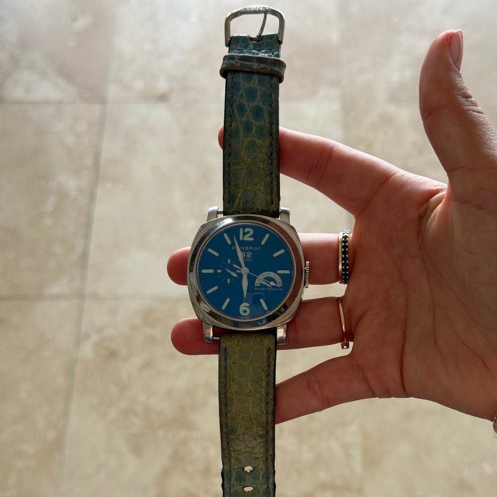 Vintage Panerai Automatic Watch with Real Crocodile Skin